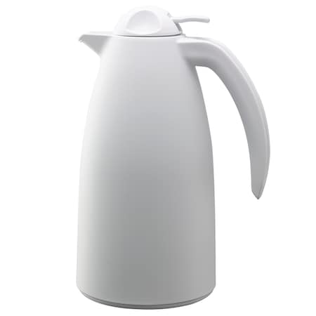 Service Ideas Alpha Carafe, 1 L, Glass Vacuum Insulated, White ALPH10WH